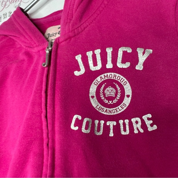 Juicy couture sweater ruffle frilly bottom peplum juicy J silver zipper pull y2k - Picture 3 of 9